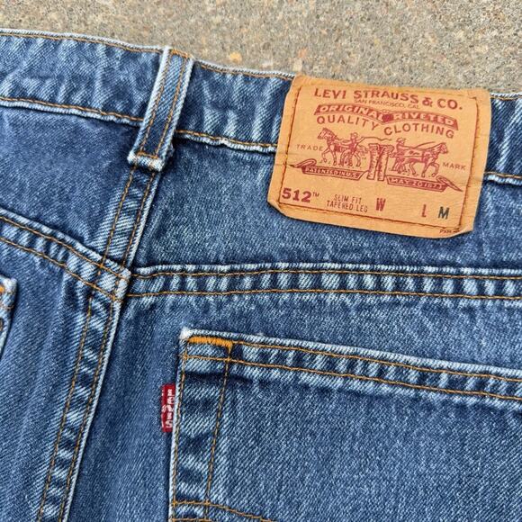 Vintage 90’s Levi's 512 Slim Fit Tapered Leg Mom Blue Jeans Stone Washed 14 Reg - Picture 4 of 11